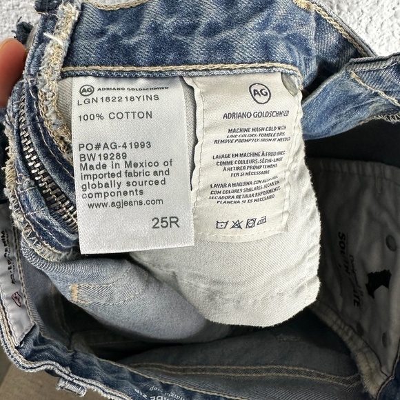 Ag Adriano Goldschmied Blue The Isabelle Side Zip High Rise Straight Crop Jeans - Picture 7 of 9